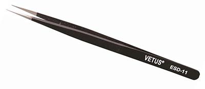 ESD-11 long and slender stainless steel anti-static tweezers