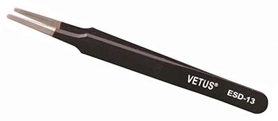 ESD-13 broad tip anti-static stainless steel tweezers